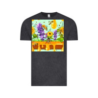Vintage Black honeydrip bee lavender daisy sunflower seamless pa Vintage Tee - FaDigitalArtStudio