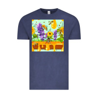 Honeydrip Bee Lavender Daisy Sunflower Seamless Pa Vintage Tee | Teevron