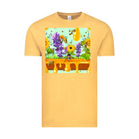Vintage Mustard honeydrip bee lavender daisy sunflower seamless pa Vintage Tee - FaDigitalArtStudio