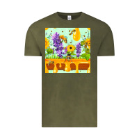 Vintage Olive honeydrip bee lavender daisy sunflower seamless pa Vintage Tee - FaDigitalArtStudio