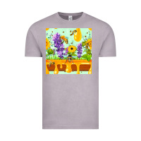 Vintage Zinc honeydrip bee lavender daisy sunflower seamless pa Vintage Tee - FaDigitalArtStudio