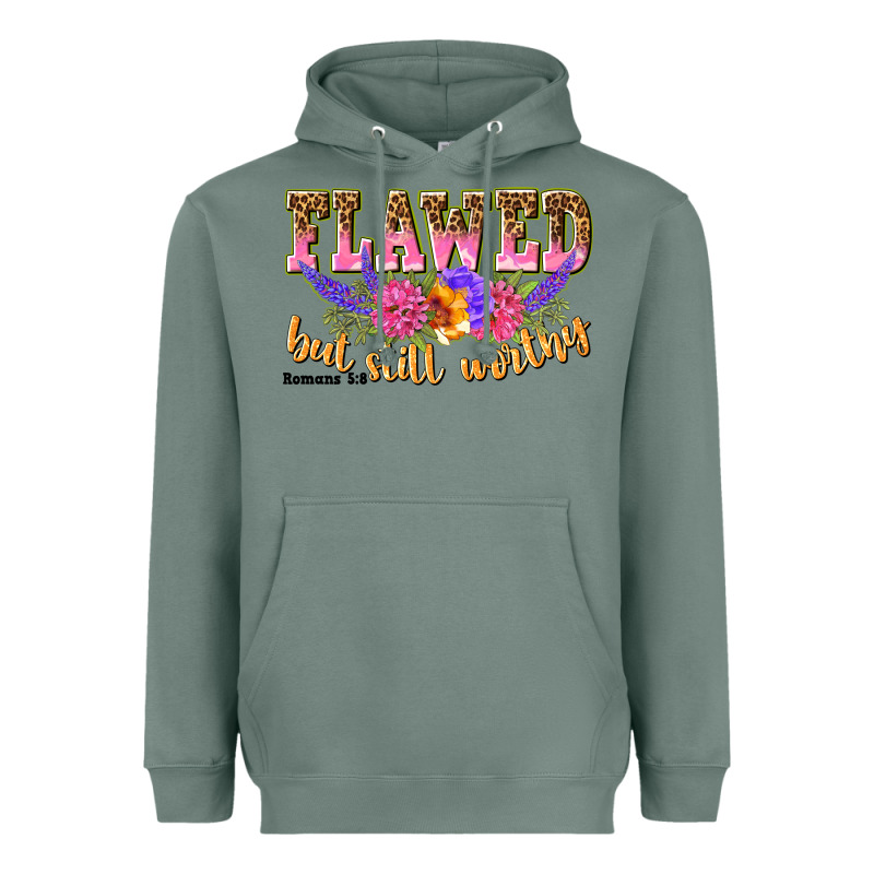 Flawed But Still Worthy Romans 5 8 Heavyweight Hoodie by NancyCooperArtShop | Teevron