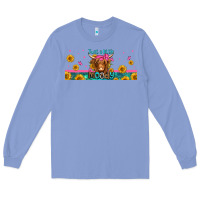 Colony Blue just a little moody long haired cow Long Sleeve Tee - Jasminsmagicworld
