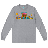Heather Grey just a little moody long haired cow Long Sleeve Tee - Jasminsmagicworld