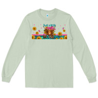 Matcha just a little moody long haired cow Long Sleeve Tee - Jasminsmagicworld