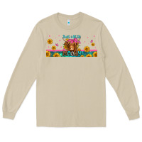 Mushroom just a little moody long haired cow Long Sleeve Tee - Jasminsmagicworld