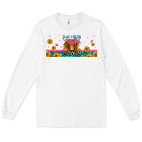 White just a little moody long haired cow Long Sleeve Tee - Jasminsmagicworld