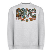 Heather Grey love my tribe Heavyweight Sweatshirt - SublimationCraftShop
