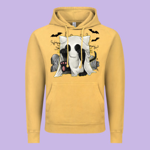 Ghost Cat Vintage Hoodie Designed By Texasbilliewilder