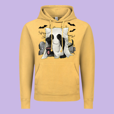 Ghost Cat Vintage Hoodie Designed By Texasbilliewilder