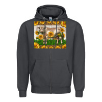 Smoke Western Charolais Bull With Sunflowers Zipper Hoodie - LillyAllenDesigns