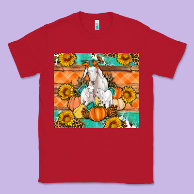 Goat Family Fall Pumpkins Gemstone Classic Tee Designed By Artiststas