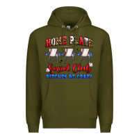 Army Green home plate social club pitches be crazy Premium Hoodie - Artiststas