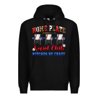 Black home plate social club pitches be crazy Premium Hoodie - Artiststas