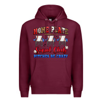 Burgundy home plate social club pitches be crazy Premium Hoodie - Artiststas