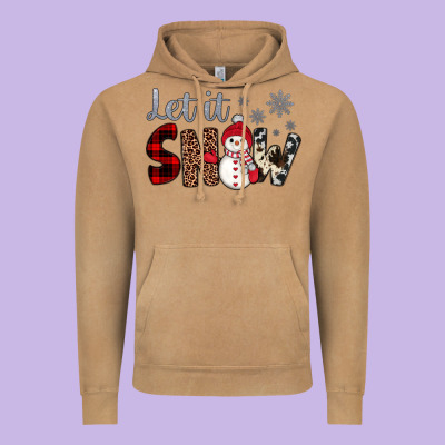 Let It Snow Snowman Vintage Hoodie Designed By Jahusdesignshop