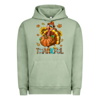 Pigment Oil Green Thankful Turkey Urban Hoodie - texasbilliewilder