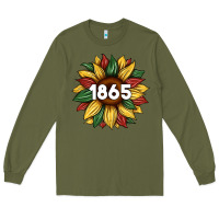 Army Green juneteenth 1865 sunflower Long Sleeve Tee - Artiststas