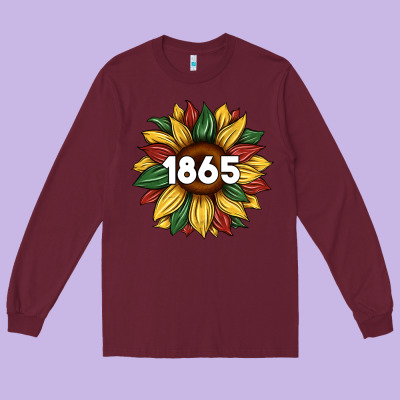Juneteenth 1865 Sunflower Long Sleeve Tee Designed By Artiststas