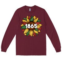 Burgundy juneteenth 1865 sunflower Long Sleeve Tee - Artiststas
