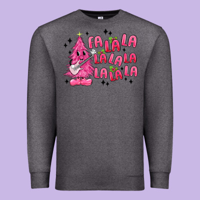 Pink Christmas Fa La La Premium Sweatshirt Designed By Maliassmallbusiness