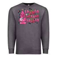 Charcoal Heather pink christmas fa la la Premium Sweatshirt - MaliasSmallBusiness