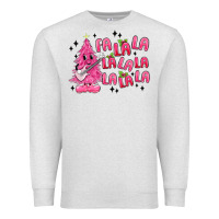 Oatmeal Heather pink christmas fa la la Premium Sweatshirt - MaliasSmallBusiness