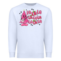 White pink christmas fa la la Premium Sweatshirt - MaliasSmallBusiness