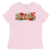 Bubblegum Pink xoxo roses and keys Ladies Tee - AdoDesignShop