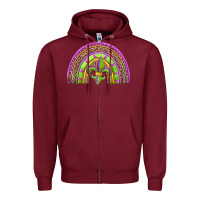 Burgundy mardi gras rainbow Zipper Hoodie - Jasminsmagicworld