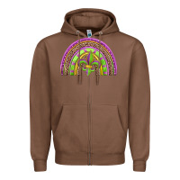 Chestnut mardi gras rainbow Zipper Hoodie - Jasminsmagicworld