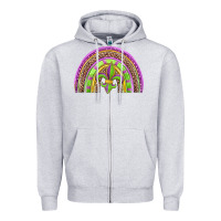 Heather Grey mardi gras rainbow Zipper Hoodie - Jasminsmagicworld