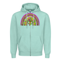 Seafoam mardi gras rainbow Zipper Hoodie - Jasminsmagicworld