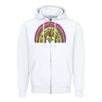 White mardi gras rainbow Zipper Hoodie - Jasminsmagicworld