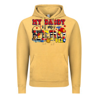 Vintage Mustard my daddy is my hero dispatcher Vintage Hoodie - Zillion Design Studio