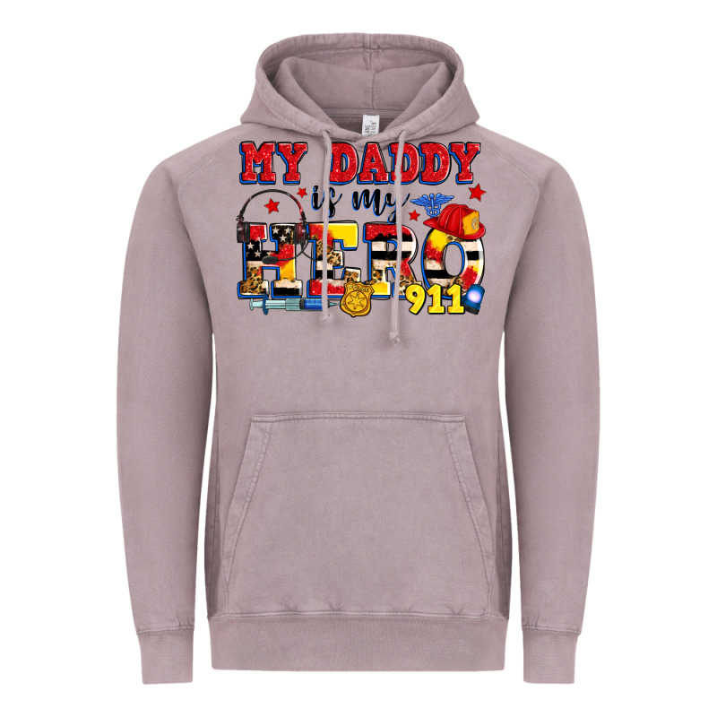 My Daddy Is My Hero Dispatcher Vintage Hoodie by Zillion Design Studio | Teevron