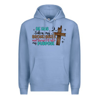 Colony Blue he has taken my brokenness and turned it into my p Premium Hoodie - Artiststas