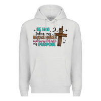Dove Grey he has taken my brokenness and turned it into my p Premium Hoodie - Artiststas