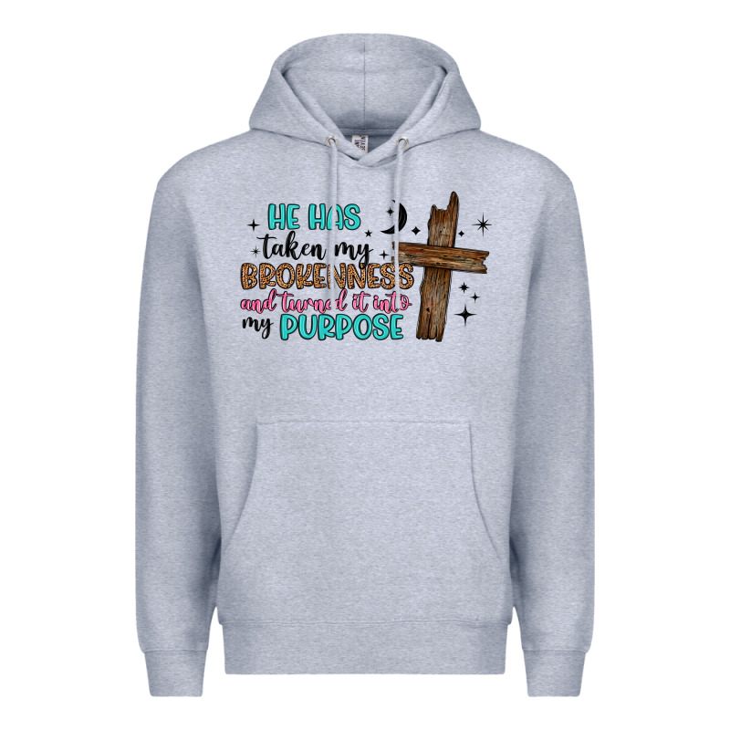 He Has Taken My Brokenness And Turned It Into My P Premium Hoodie by Artiststas | Teevron