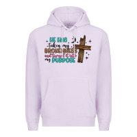 Lilac he has taken my brokenness and turned it into my p Premium Hoodie - Artiststas