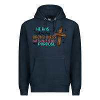 Navy he has taken my brokenness and turned it into my p Premium Hoodie - Artiststas