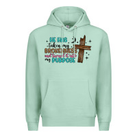 Seafoam he has taken my brokenness and turned it into my p Premium Hoodie - Artiststas