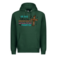 Sports Green he has taken my brokenness and turned it into my p Premium Hoodie - Artiststas
