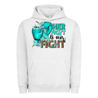 Pigment Lunar Rock Her fight is our fight Ovarian Cancer teal ribbon Urban Hoodie - NancyCooperArtShop