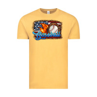 Vintage Mustard western american flag baseball Vintage Tee - HRA Design Shop