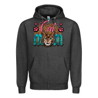 Charcoal Heather Western Cat Mom Zipper Hoodie - LillyAllenDesigns