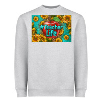 Heather Grey teacher life skinny metal can holder Heavyweight Sweatshirt - HRA Design Shop