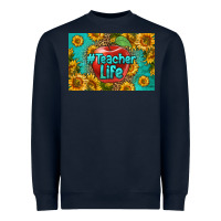Navy teacher life skinny metal can holder Heavyweight Sweatshirt - HRA Design Shop