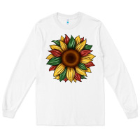 White juneteenth sunflower Long Sleeve Tee - Artiststas