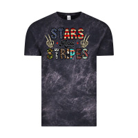 Cloud Black stars and stripes Vintage Tee - CowhideDigitalArt
